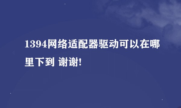 1394网络适配器驱动可以在哪里下到 谢谢!