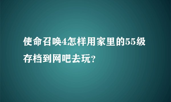 使命召唤4怎样用家里的55级存档到网吧去玩?