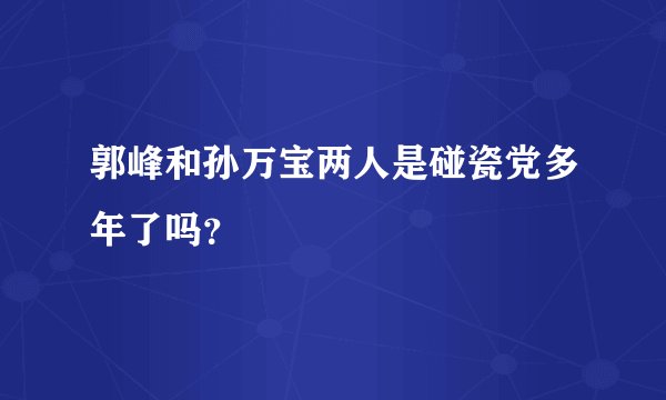 郭峰和孙万宝两人是碰瓷党多年了吗？
