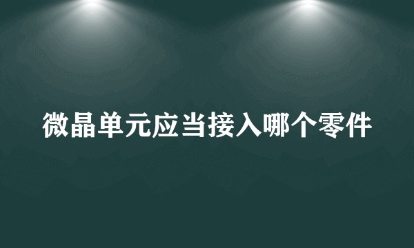 微晶单元应当接入哪个零件