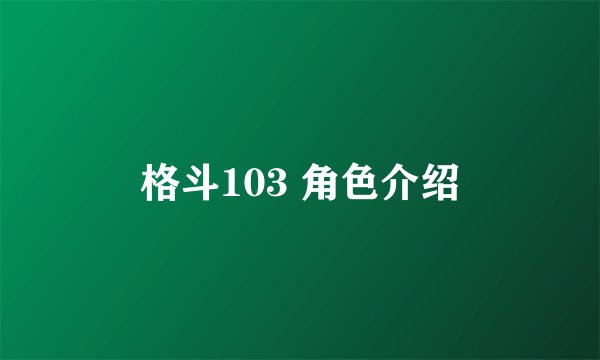 格斗103 角色介绍