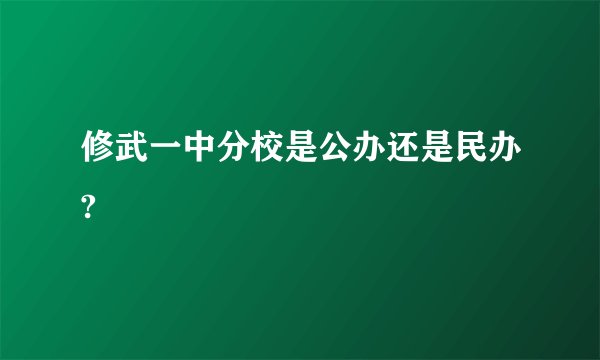 修武一中分校是公办还是民办?