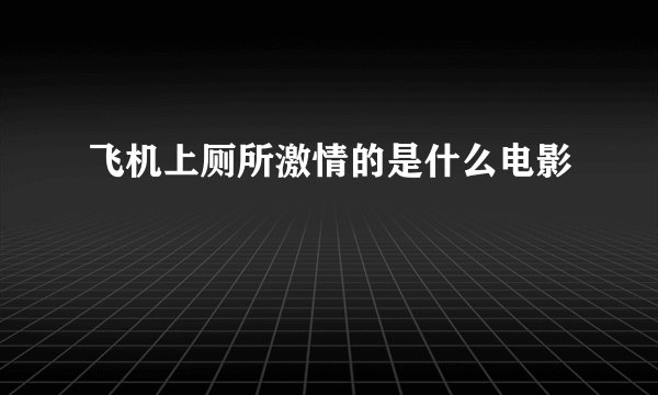 飞机上厕所激情的是什么电影
