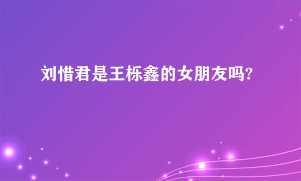 刘惜君是王栎鑫的女朋友吗?