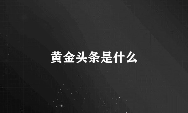 黄金头条是什么