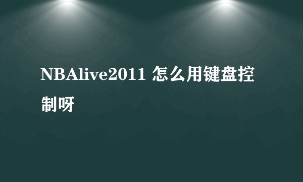 NBAlive2011 怎么用键盘控制呀