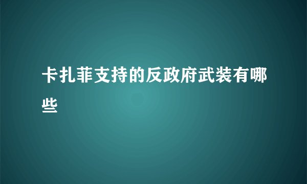 卡扎菲支持的反政府武装有哪些