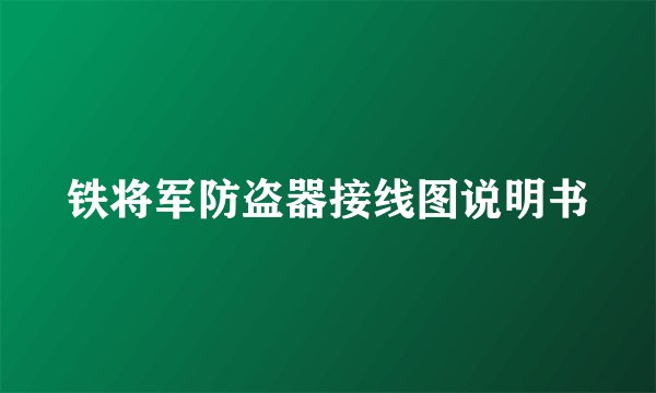 铁将军防盗器接线图说明书