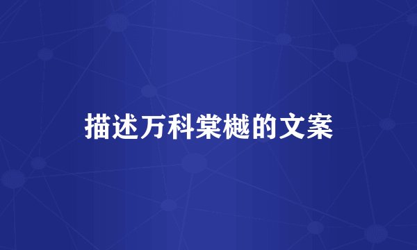 描述万科棠樾的文案