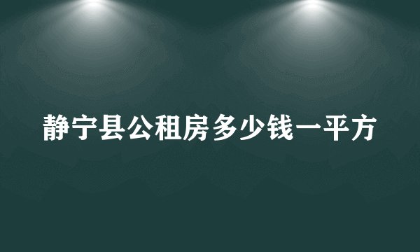 静宁县公租房多少钱一平方