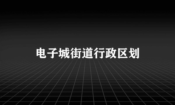 电子城街道行政区划
