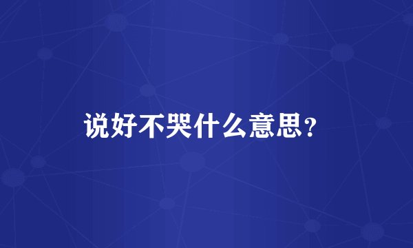 说好不哭什么意思？