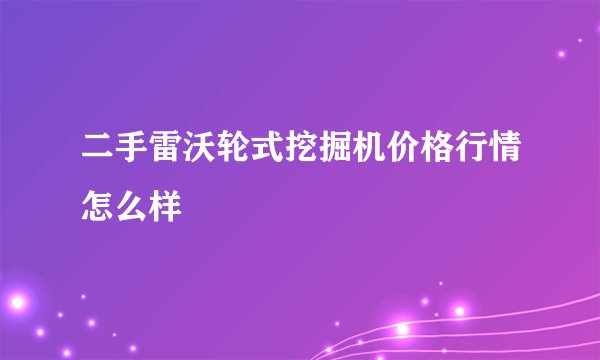 二手雷沃轮式挖掘机价格行情怎么样