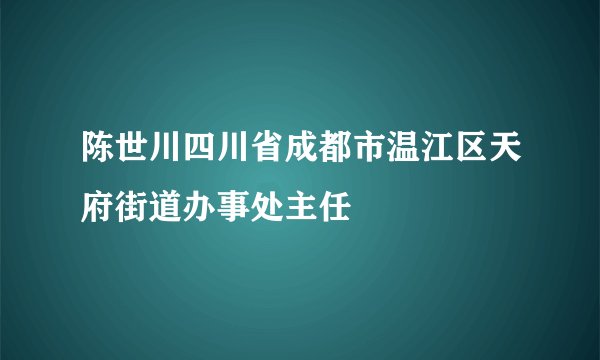 陈世川四川省成都市温江区天府街道办事处主任