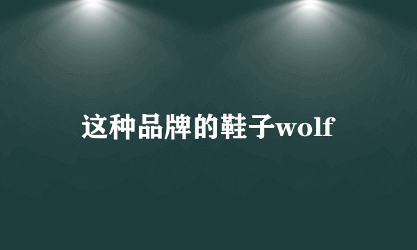 这种品牌的鞋子wolf