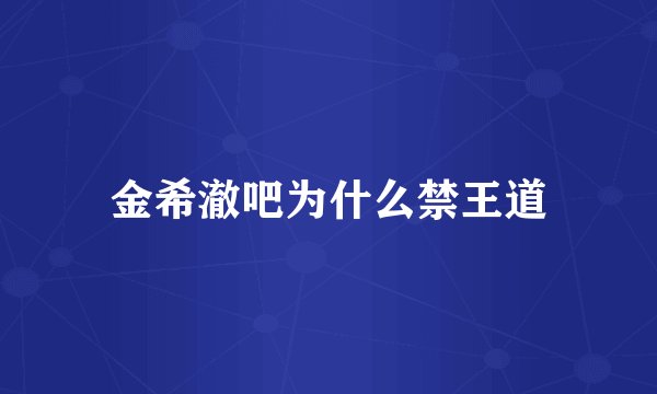 金希澈吧为什么禁王道