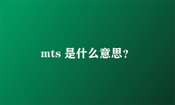 mts 是什么意思？