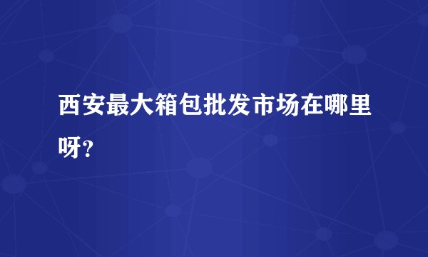 西安最大箱包批发市场在哪里呀？