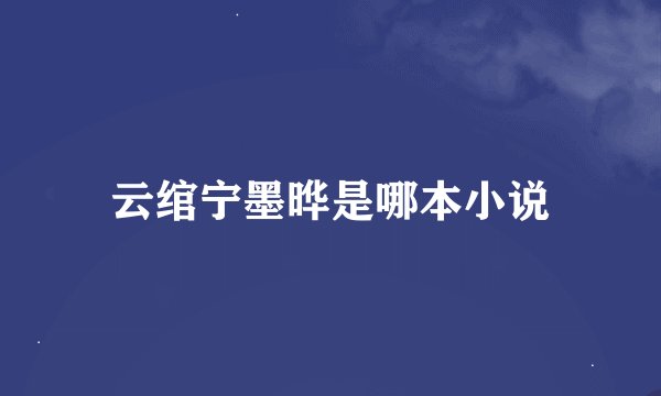 云绾宁墨晔是哪本小说