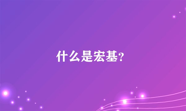 什么是宏基？