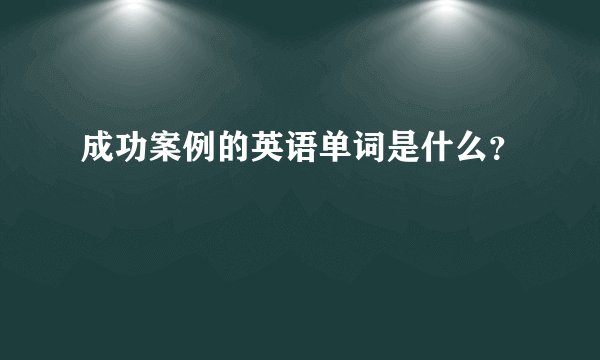 成功案例的英语单词是什么？