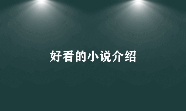 好看的小说介绍
