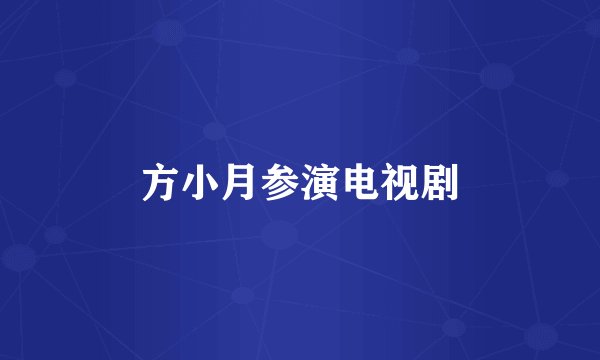 方小月参演电视剧