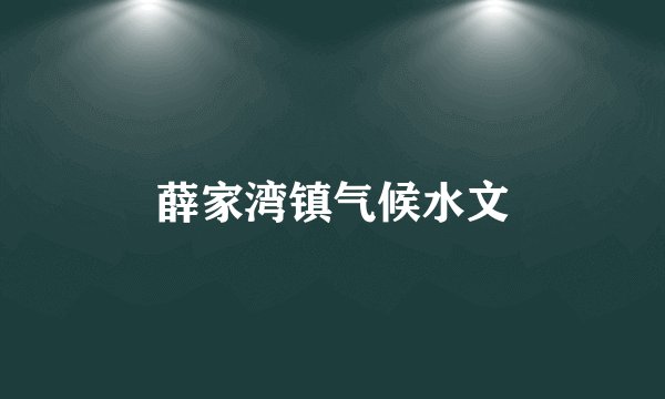 薛家湾镇气候水文