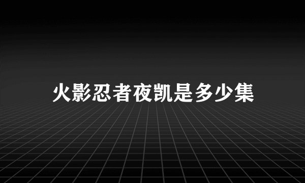 火影忍者夜凯是多少集