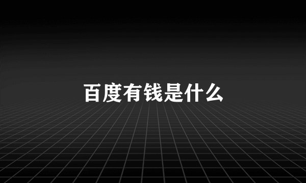 百度有钱是什么