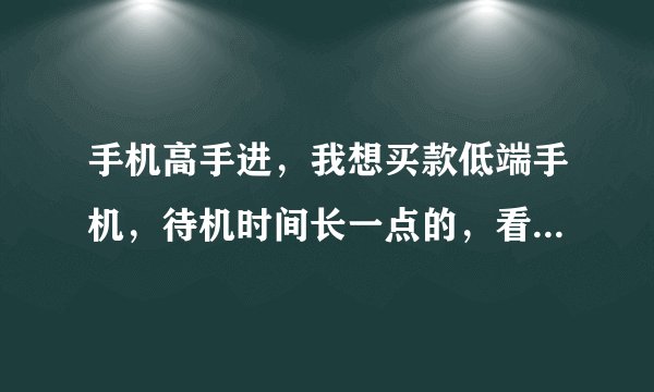 手机高手进，我想买款低端手机，待机时间长一点的，看了下诺基亚的4个型号 C1-01 1506 2710c 2730
