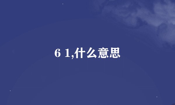 6 1,什么意思