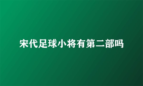 宋代足球小将有第二部吗