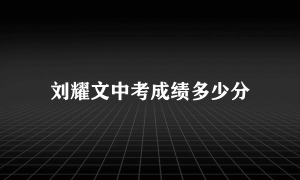 刘耀文中考成绩多少分