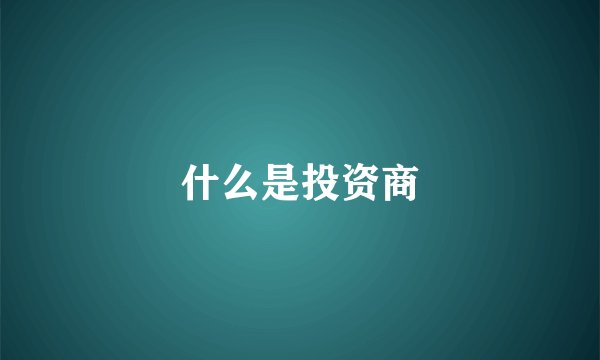 什么是投资商