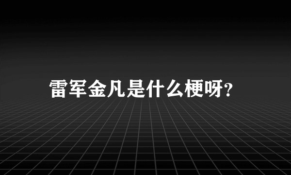 雷军金凡是什么梗呀?
