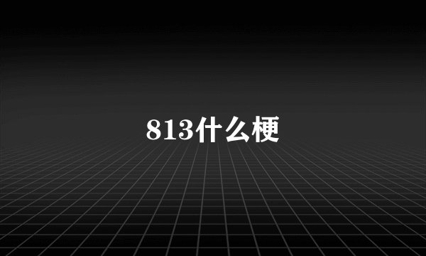 813什么梗