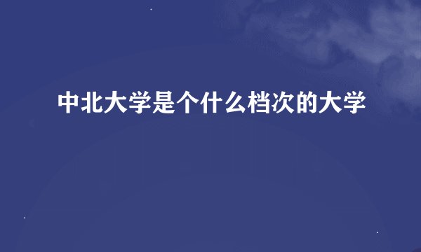 中北大学是个什么档次的大学