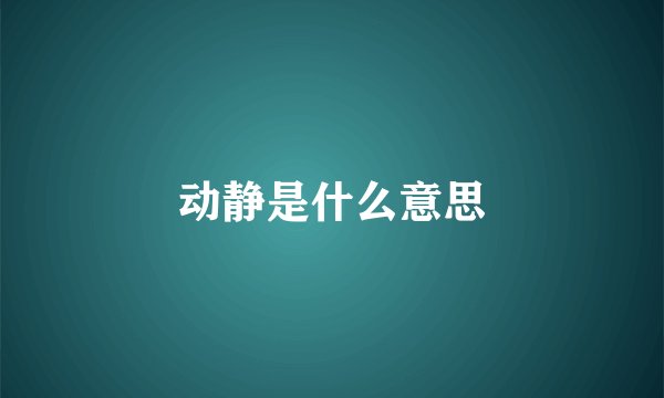 动静是什么意思