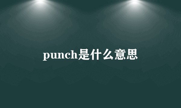 punch是什么意思