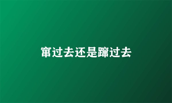 窜过去还是蹿过去
