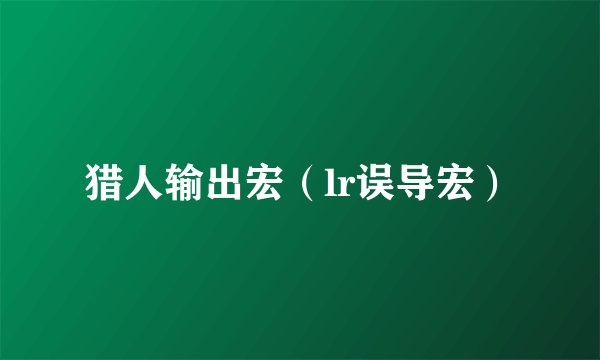 猎人输出宏（lr误导宏）