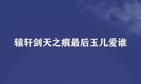 辕轩剑天之痕最后玉儿爱谁