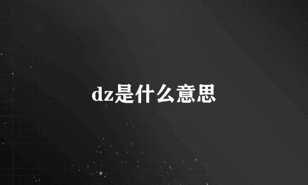 dz是什么意思