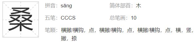桑的部首是什么偏旁？