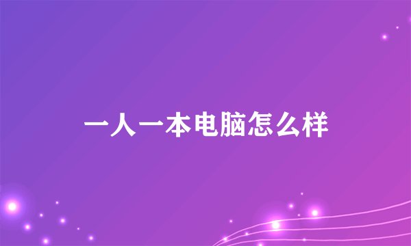 一人一本电脑怎么样