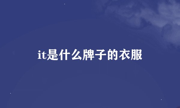 it是什么牌子的衣服