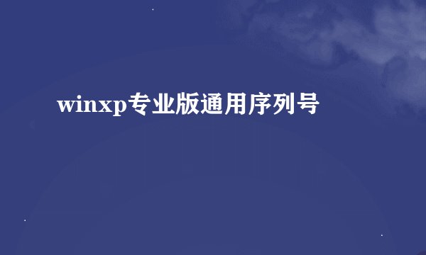 winxp专业版通用序列号