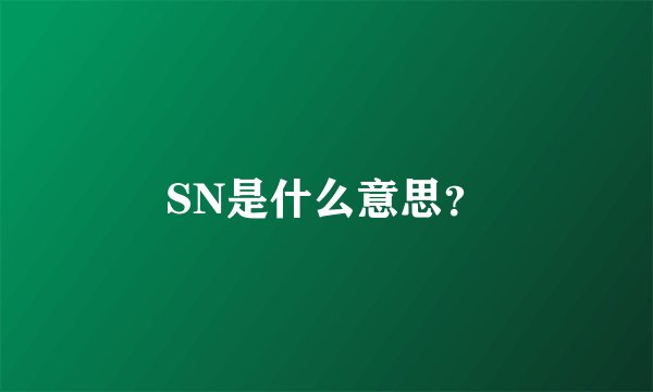 SN是什么意思？