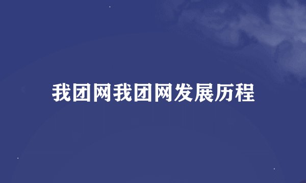我团网我团网发展历程